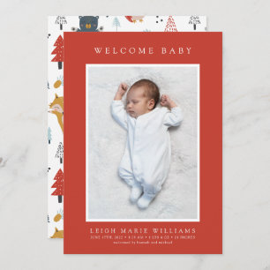 BÉBÉ FAIRE-PART DE NAISSANCE Animaux boisés