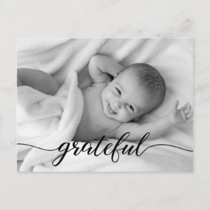 Bébé Faire-part de naissance Grateful Script photo