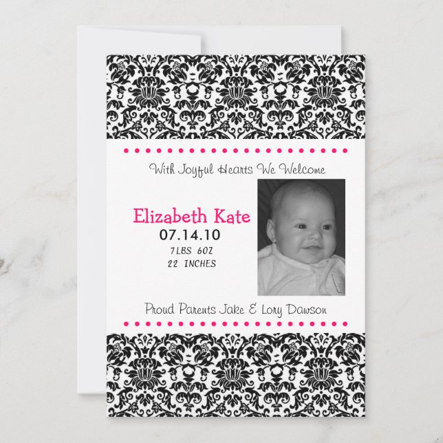 Bébé Faire-part fille (Devant)