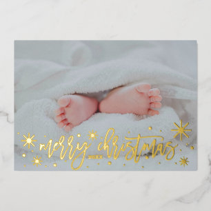 Bébé Faire-part Foil Joyeux Noël Carte de vacances