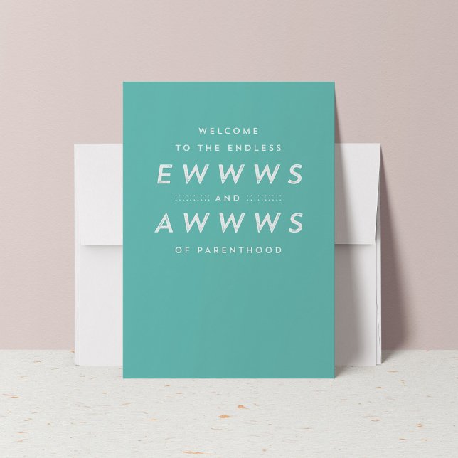 Bébé félicitations Carte de voeux turquoise (Créateur téléchargé)