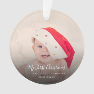 Bébé Festif Premier Noël 2 Photos Personnalisées