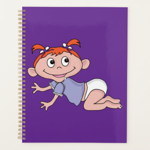 Bébé Fille Dessin Animé Rampant Cheveux Roux Ruban