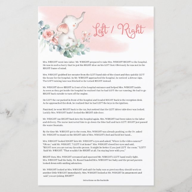 Bébé Fille Eléphant eucalyptus Gauche Jeu droit (Devant)