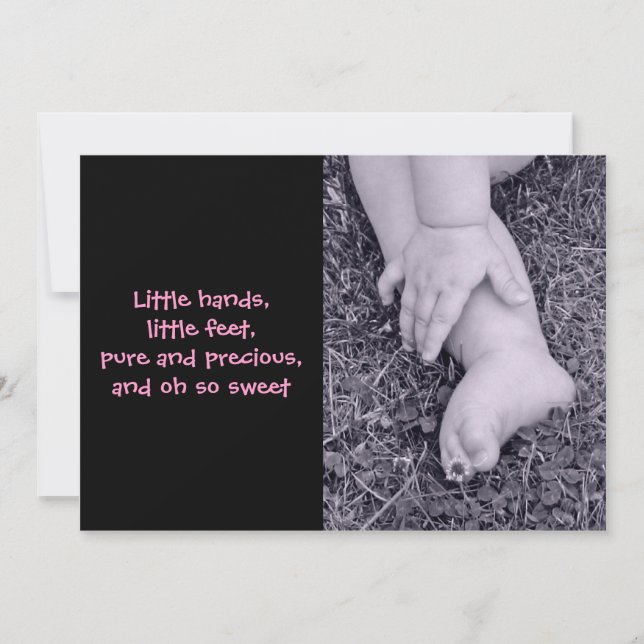 Bébé fille Faire-part de naissance (Devant)