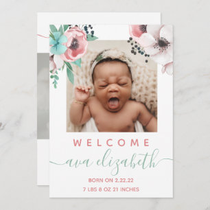 Bébé fille Faire-part de naissance