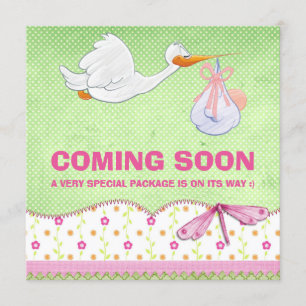 Bébé Fille Livraison d'oiseaux Faire-part de gross