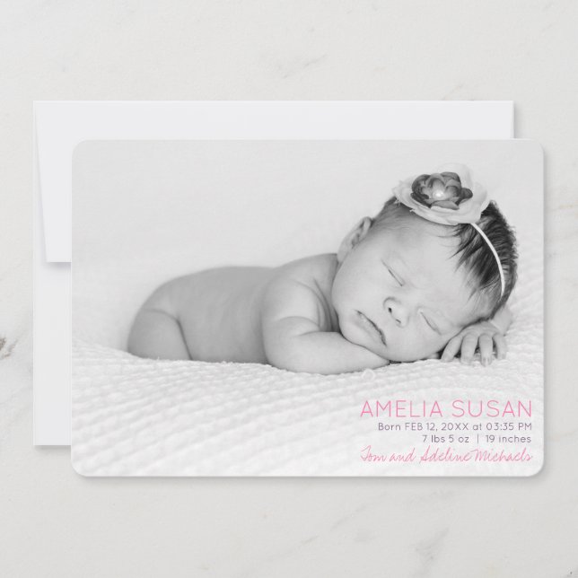 Bébé fille personnalisée photo et motif rose retou (Devant)