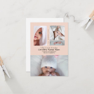 Bébé Fille Photo Collage Peach Modern Birth
