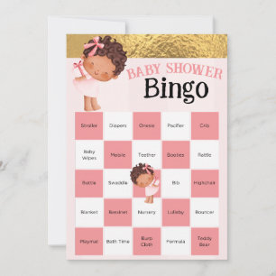Bébé Fille Rose Et Baby shower Or Jeu De Bingo