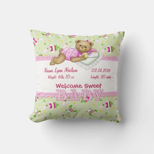 Bébé Fille Teddy Coussin de l'ours (Recto)
