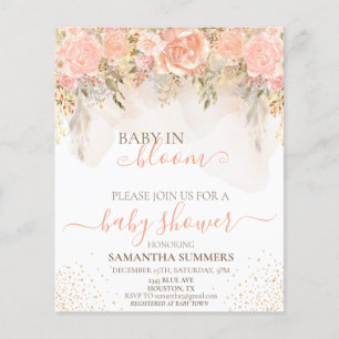 Bébé Fleur de Pêche Bohème Aquarelle Shower 