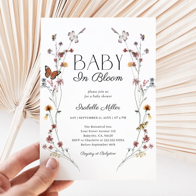 Bébé fleur sauvage en fleur Baby shower Invitation (Créateur téléchargé)