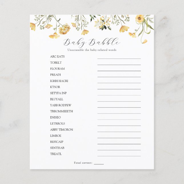 Bébé Fleur sauvage jaune délicat Bébé Bébé (Devant)