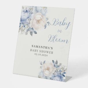 Bébé Floral Bleu En Fleur Douche Cachet Panneau