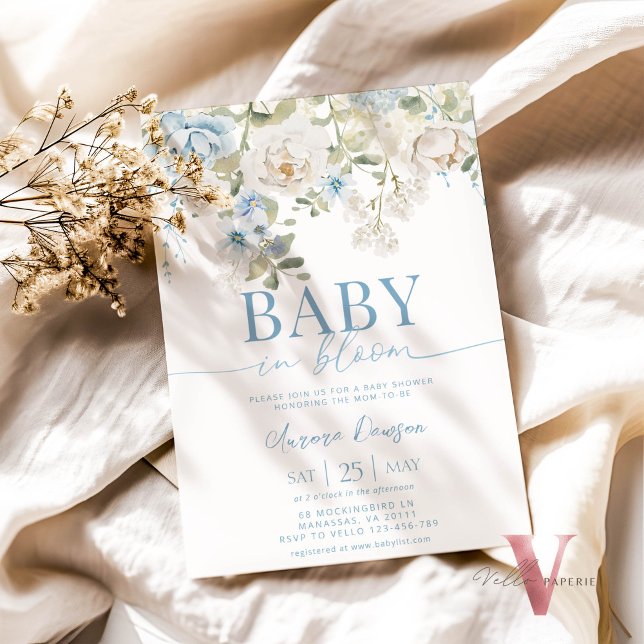 BÉBÉ Floral BLOOM Baby shower Invitation (Créateur téléchargé)