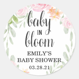 Bébé floral en Stickers en fleurs, Baby shower Fav