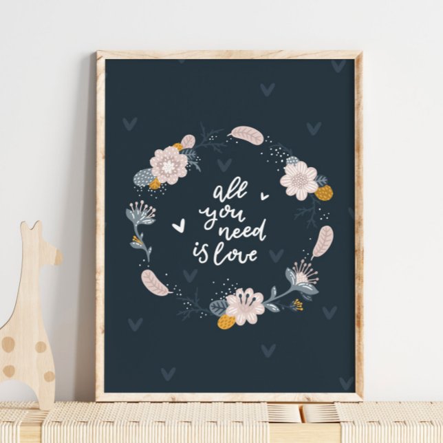 Bébé Floral Wreath Oiseau Poster | Oiseau Wall Art (Créateur téléchargé)