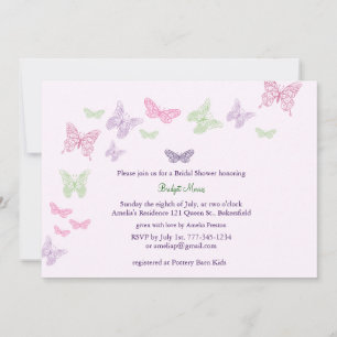 Bébé Flutters Shower Invitation violet