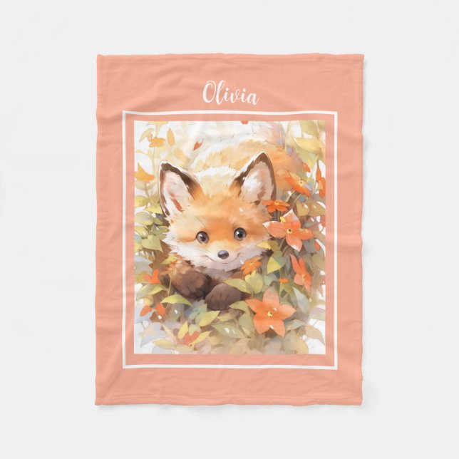 Bébé Fox polaire couverture avec nom (Devant)