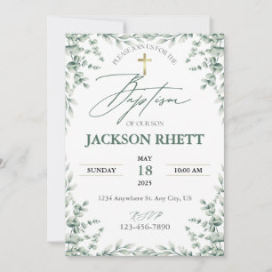 Bébé garçon Baptême Invitation