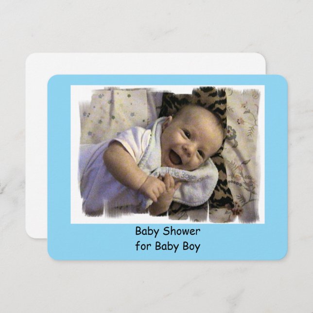 Bébé garçon douche Invitations (Devant / Derrière)