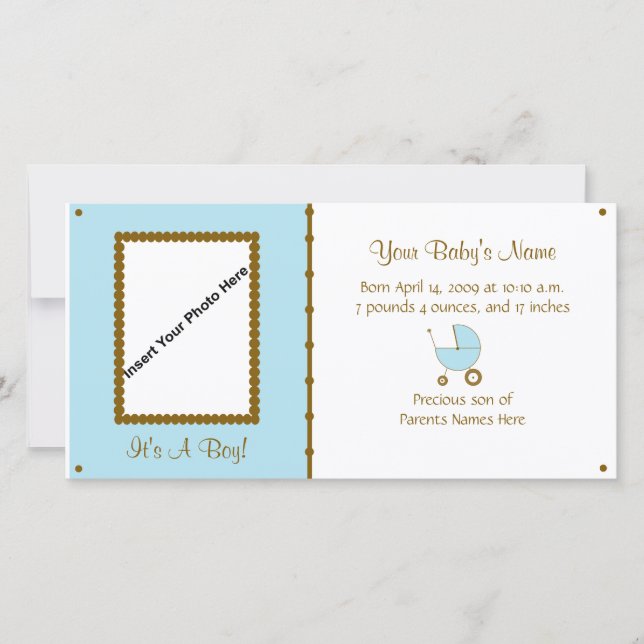 Bébé garçon Faire-part (Devant)