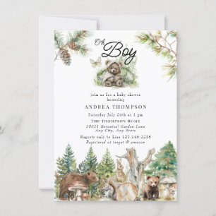 Bébé garçon mignon douche Invitations