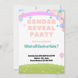 Bébé Genre Reveal Party Invitation