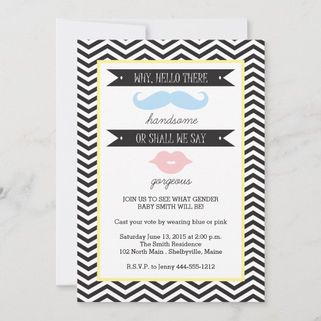 Bébé Genre Reveal Party Invitation (Devant)