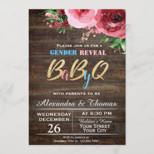 Bébé Genre Reveillez Baby shower Invitation Floral