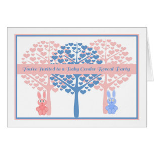 Bébé Genre Revey Party Invitation Rose & Bleu