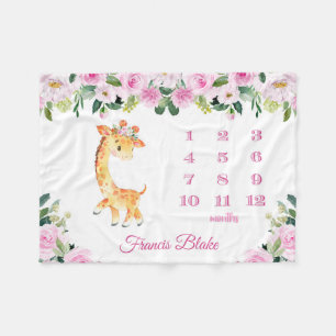 Bébé Giraffe Couverture en jalon avec nom