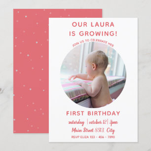 Bébé grandit - Simple invitation photo