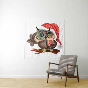 Bébé Hibou de la Tapisserie de Noël avec Cadeau