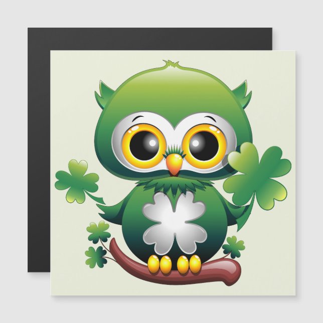 Bébé Hibou Mignon St Patrick Dessin Animé (Devant / Derrière)