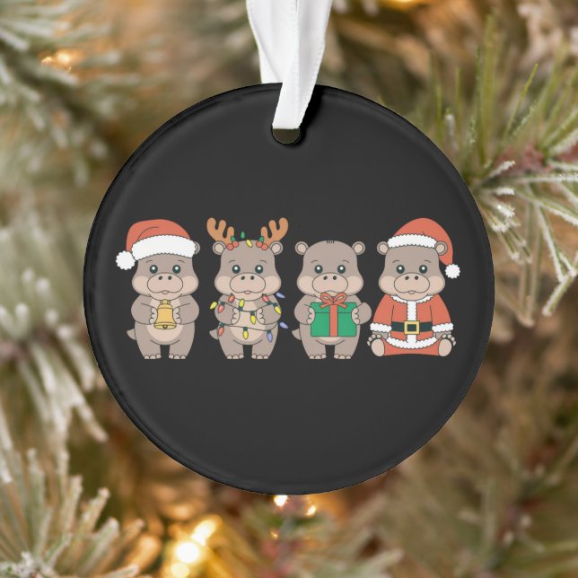 Bébé Hippopotame Moo Deng Noël (Arbre)