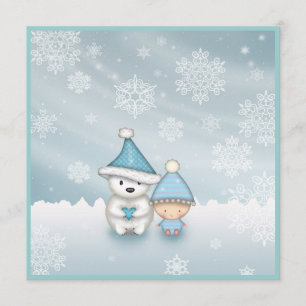 Bébé hiver mignonne Invitations de douche