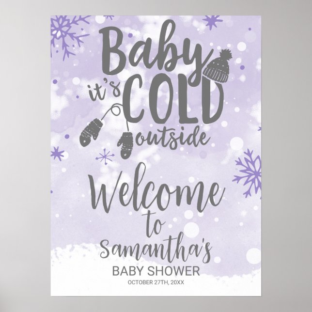 Bébé Il fait froid dehors Affiche de bienvenue Bab (Devant)