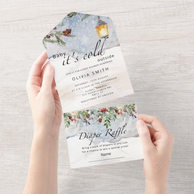 Bébé il fait froid dehors All In One Invitation (Déchirure)