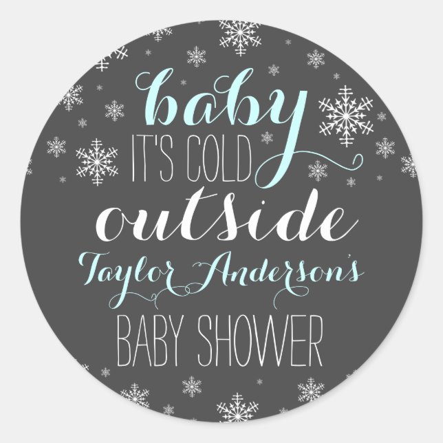 Bébé il fait froid dehors - Autocollant pour Baby  (Devant)
