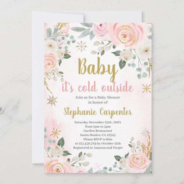 Bébé il fait froid dehors Baby shower Invitation f (Devant)