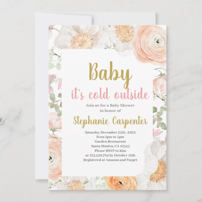 Bébé il fait froid dehors Baby shower Invitation f (Devant)