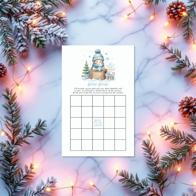"Bébé, il fait froid dehors !" Baby shower Jeu de  (Baby It’s Cold Outside! Baby Shower Bingo Game)