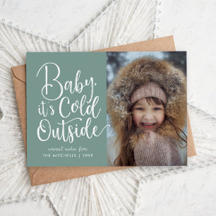 Bébé Il fait froid dehors Carte photo de vacances