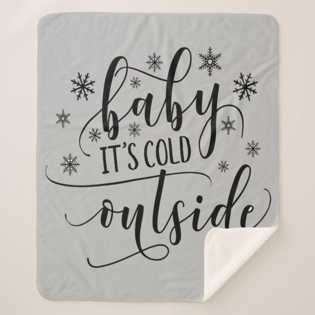 Bébé il fait froid dehors couverture grise Sherpa (Devant)