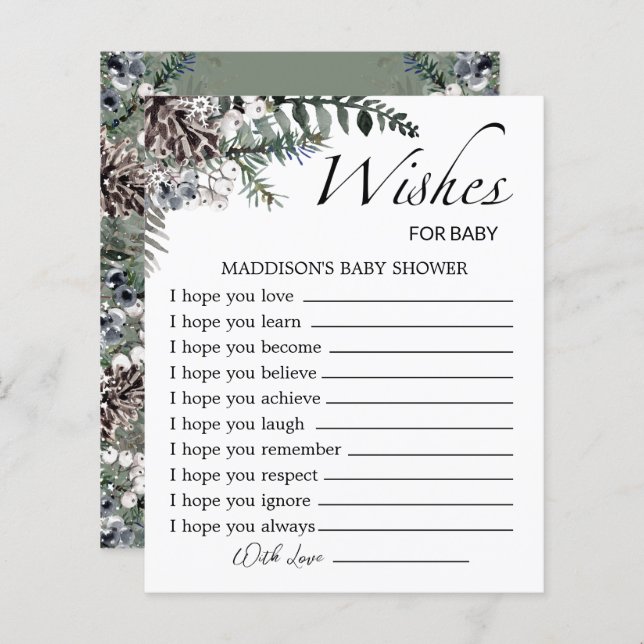 Bébé il fait froid dehors des souhaits pour bébé (Devant / Derrière)