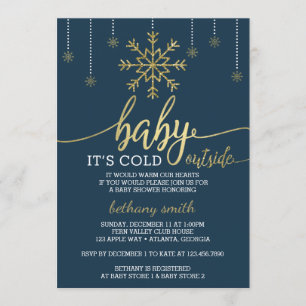 Bébé Il fait froid dehors Douche Invitation Faux P