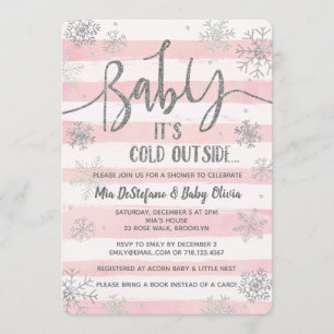 Bébé Il fait froid dehors Douche Invitation Fille 