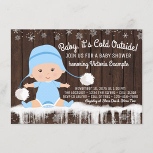 Bébé il fait froid dehors Invitation à la baby sho